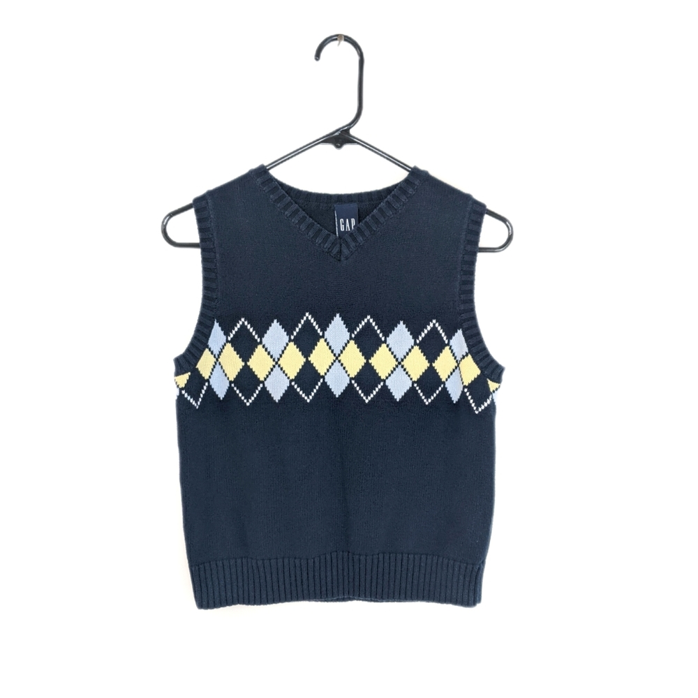 Early 2000s GAP  Argyle Chest V Neck Grunge/Academia Vest
